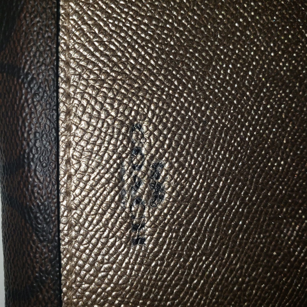 New Brown and Gold Coach Wristlet - Picture 3 of 6